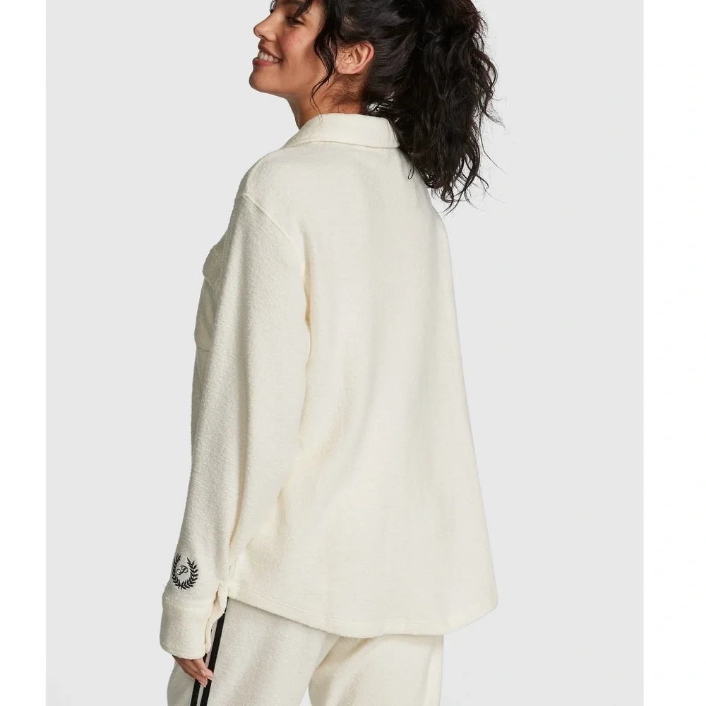 NWT Victoria's Secret Reverse Fleece Shacket Shirt Women's Size: XL